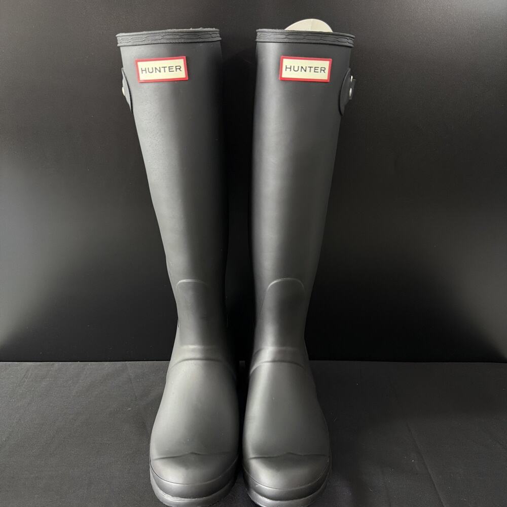 Hunter Women's Original Tall Rain Knee High Waterproof Boots Black Size 8